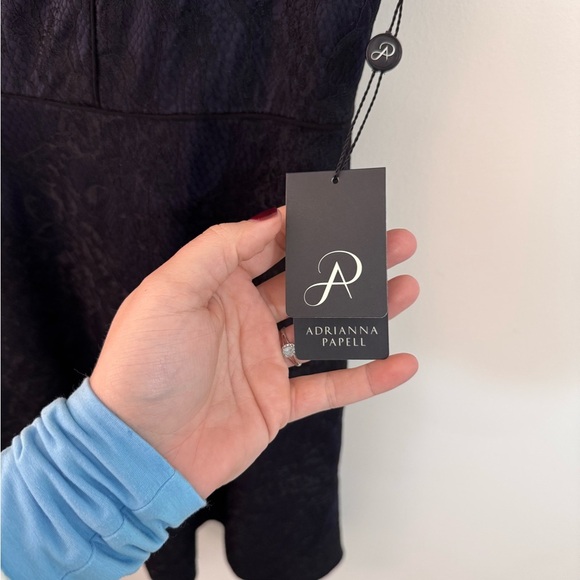 Elegant Black/Navy Dress with Sheer Detail - Picture 3 of 7